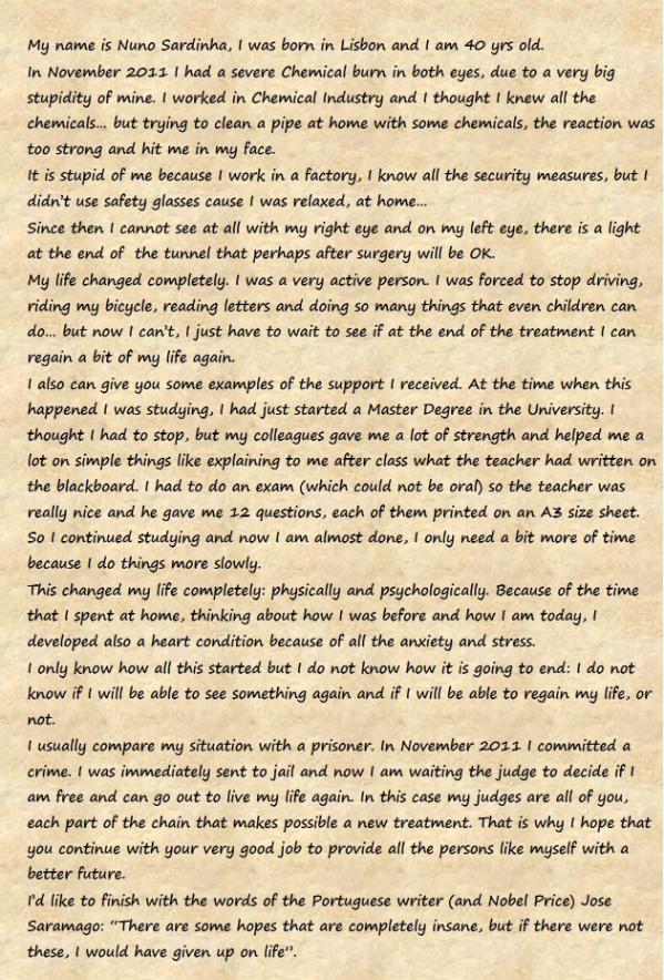 Full transcript of talk by Nuno Sousa Sardinha at the workshop